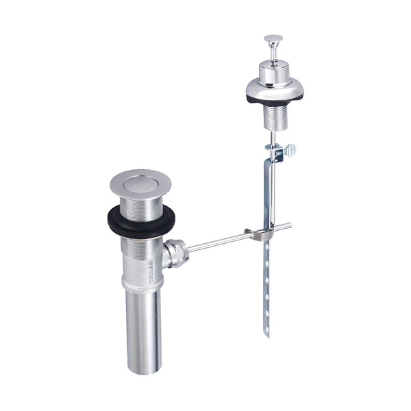 Brass Pop-Up Drain Assembly With Guide, Polished Chrome, Weight: 2